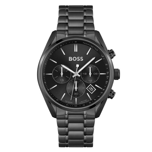 Buy Hugo Boss Mens Chronograph Quartz Stainless Steel Black Dial 44mm Watch - 1513960 in Pakistan