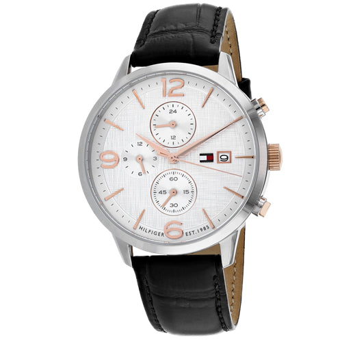 Buy Tommy Hilfiger Mens Quartz Brown Leather Strap White Dial 42mm Watch - 1710360 in Pakistan