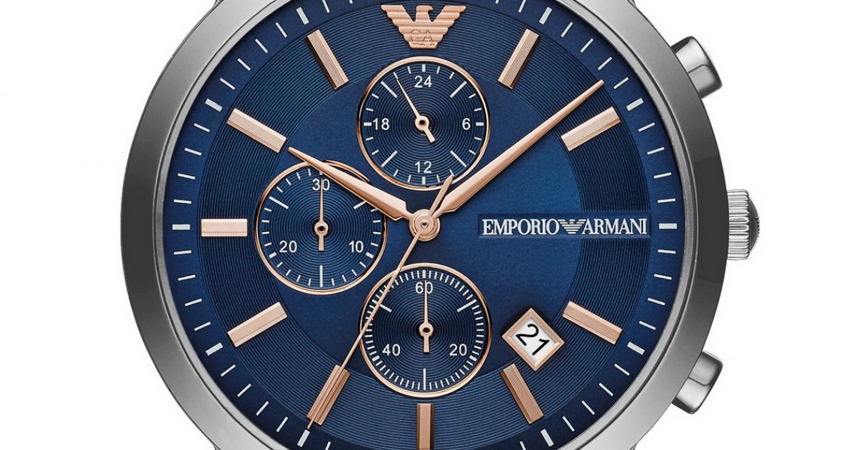 Buy Emporio Armani Mens Chronograph Stainless Steel Blue Dial 43mm Watch - Ar11458 in Pakistan