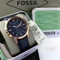 Buy Fossil Men's Chronograph Quartz Blue Leather Strap Blue Dial 44mm Watch FS5436 in Pakistan