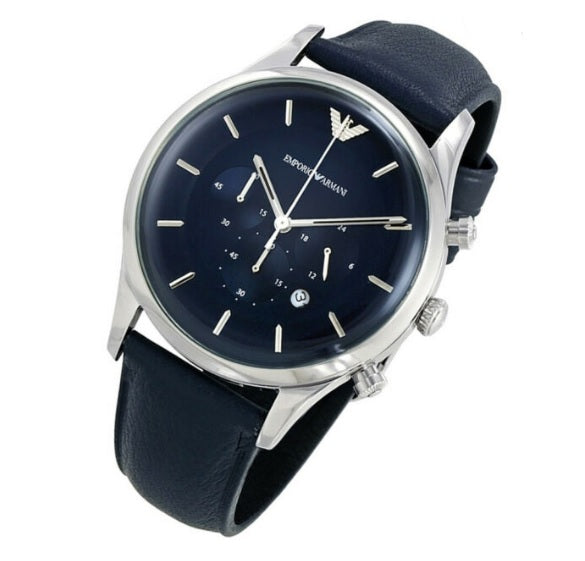 Buy Emporio Armani Men’s Chronograph Quartz Leather Strap Blue Dial 43mm Watch - AR11018 in Pakistan