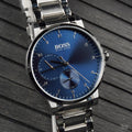 Buy Hugo Boss Mens Chronograph Quartz Oxygen Silver Stainless Steel Blue Dial 42mm Watch - 1513597 in Pakistan