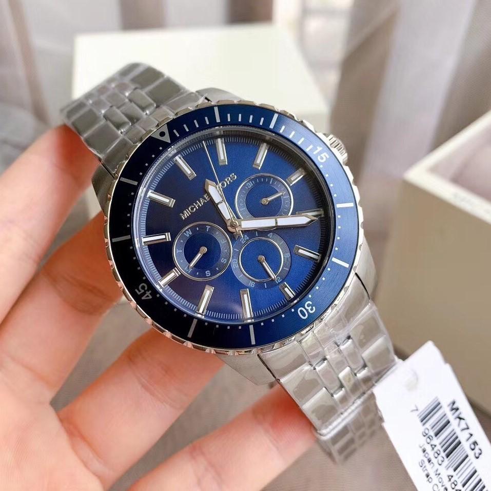 Buy Michael Kors Mens Cunninghum Multifunction Stainless Steel Blue Dial 44mm Watch - Mk7153 in Pakistan