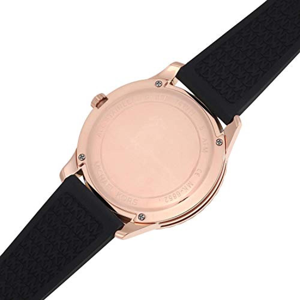 Michael Kors Womens Quartz Runway Silicone Strap Black Dial 40mm Watch