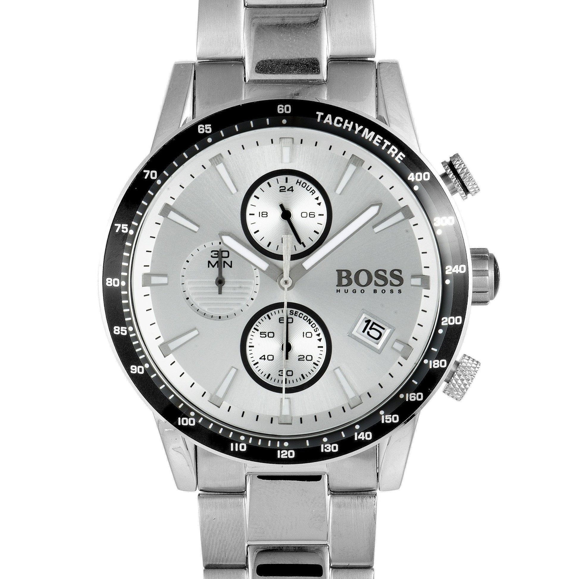 Buy Hugo Boss Mens Chronograph Quartz Rafale Stainless Steel Silver Dial Watch - 1513511 in Pakistan