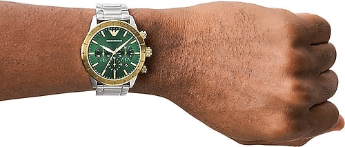 Buy Emporio Armani Mario Mens Quartz Stainless Steel Green Dial 43mm Watch - Ar11454 in Pakistan