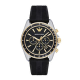 Buy Emporio Armani Men’s Chronograph Quartz Black Silicone Strap 44mm Watch - AR80003 in Pakistan