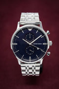 Buy Emporio Armani Quartz Stainless Steel Blue Dial 43mm Watch for Men - Ar1648 in Pakistan