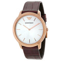 Buy Emporio Armani Quartz Brown Leather Strap Silver Dial 42mm Watch for Men - Ar1743 in Pakistan