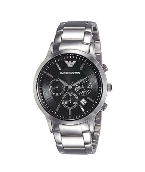 Buy Emporio Armani Classic Silver Stainless Steel Black Dial Chronograph Quartz Watch for Gents – AR2434 in Pakistan