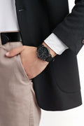 Buy Men's Quartz Commuter Black Leather Strap Black Dial 43Mm Watch in Pakistan