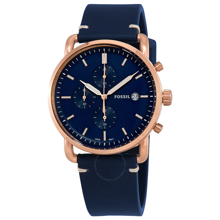 Buy The Commuter Chronograph Blue Dial Navy Leather Watch For Men in Pakistan