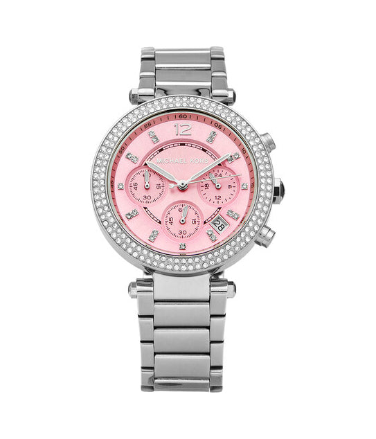 Buy Michael Kors Womens Quartz Parker Silver Stainless Steel Pink Dial 39mm Watch - Mk6105 in Pakistan