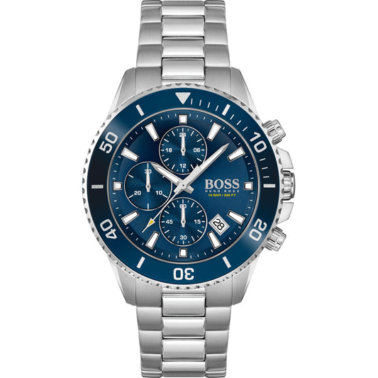 Buy Hugo Boss Mens Quartz Silver Stainless Steel Blue Dial 46mm Watch - 1513907 in Pakistan