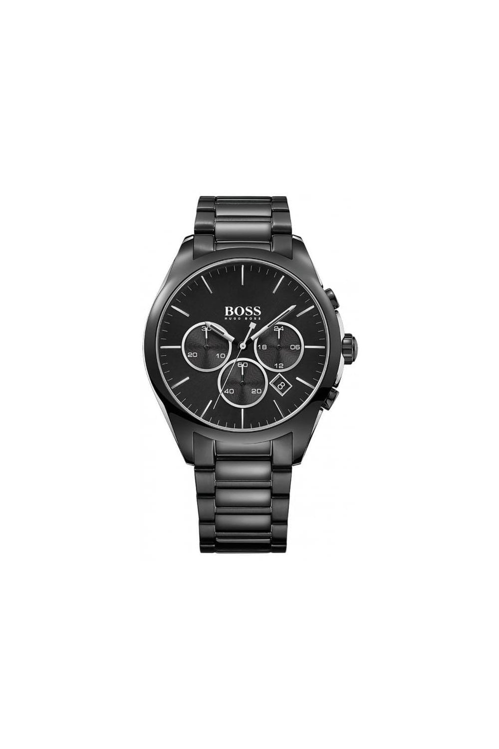 Buy Hugo Boss Mens Chronograph Quartz Onyx Stainless Steel Black Dial 46mm Watch - 1513365 in Pakistan