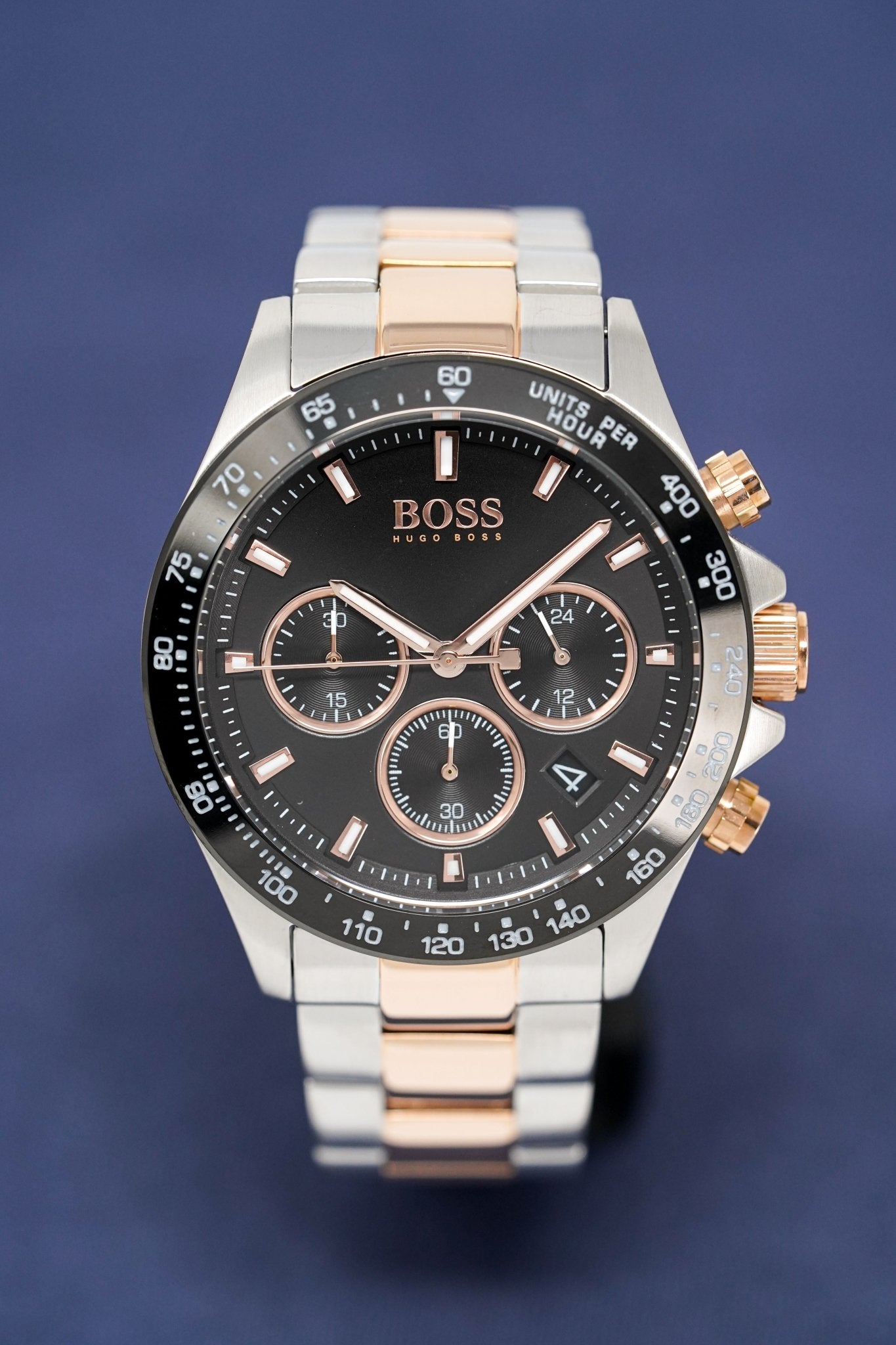 Buy Hugo Boss Mens Analog Hero Two Tone Stainless Steel Black Dial 45mm Watch - 1513757 in Pakistan