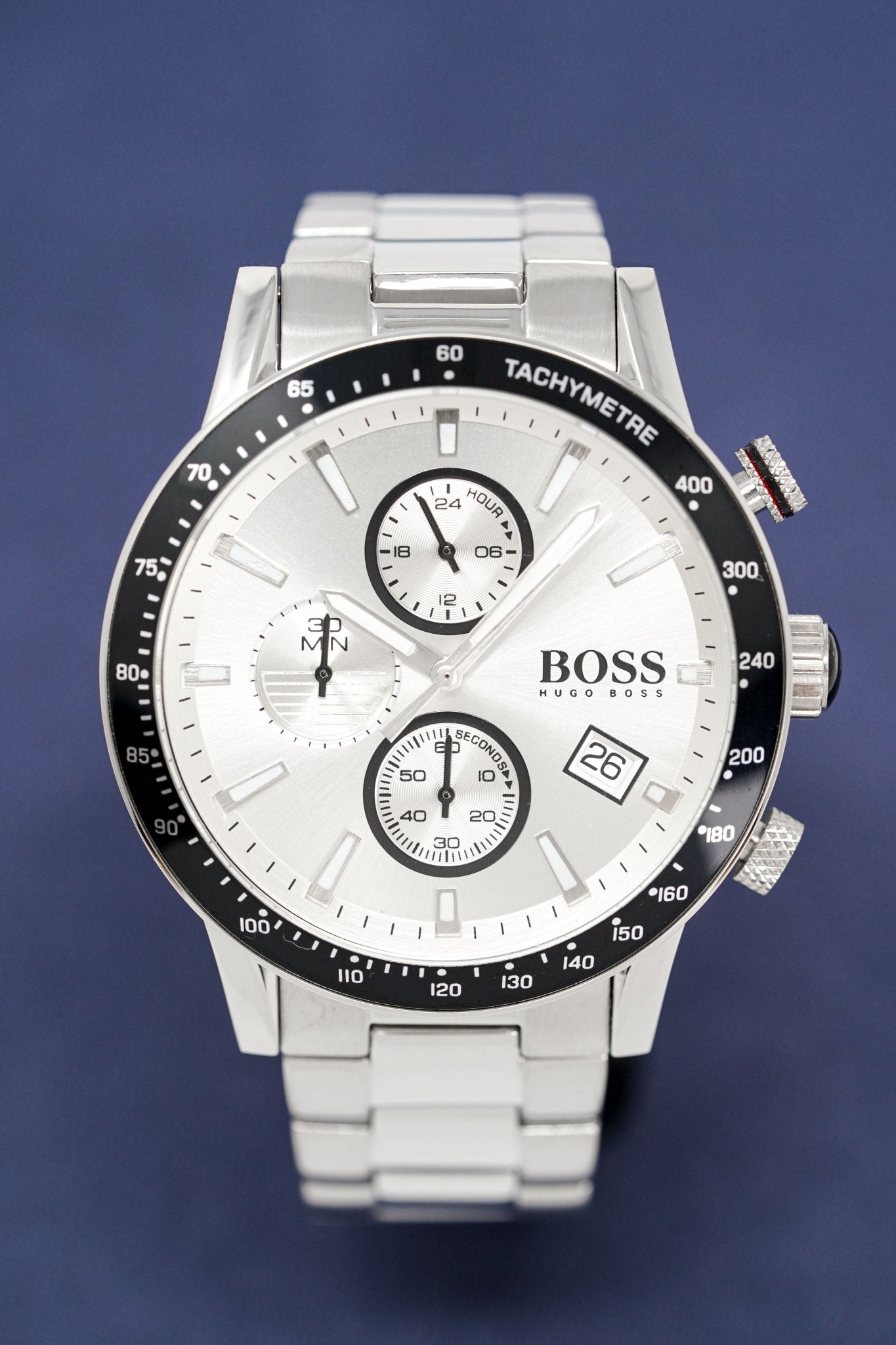 Buy Hugo Boss Mens Chronograph Quartz Rafale Stainless Steel Silver Dial Watch - 1513511 in Pakistan