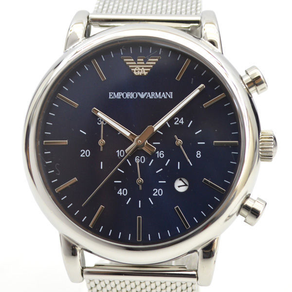 Buy Emporio Armani Men’s Chronograph Quartz Stainless Steel Blue Dial 43mm Watch - AR80038 in Pakistan