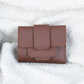 Buy Negative Apparel Textured Stitch Detail Tri-fold Wallet FD - Dark Brown in Pakistan