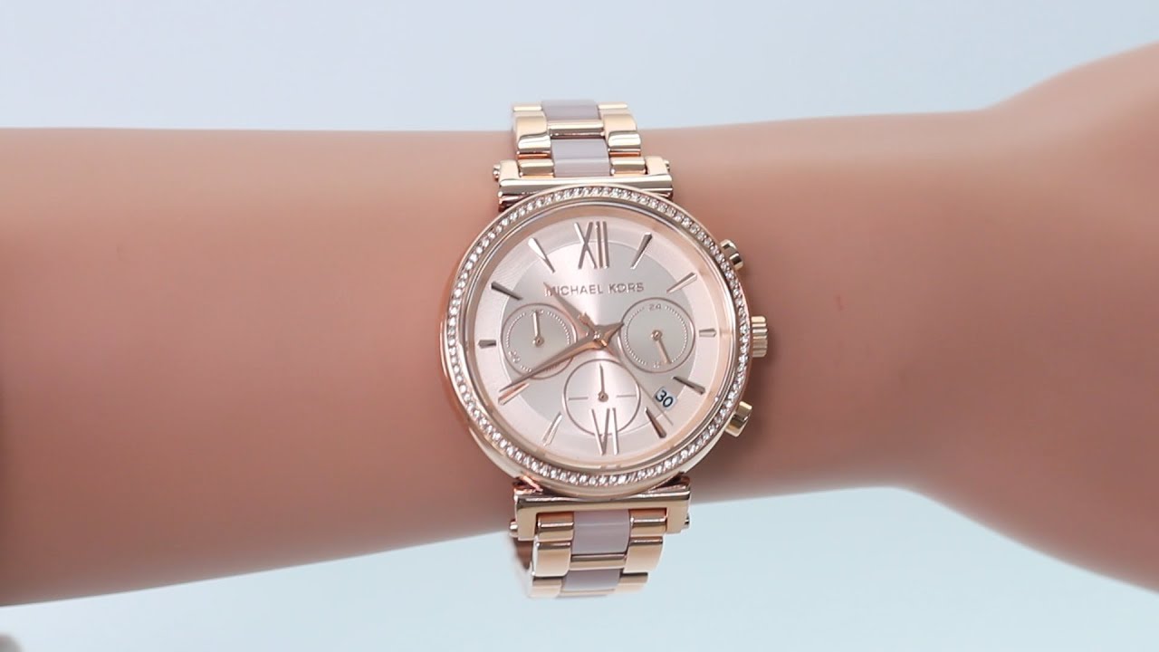 Buy Michael Kors Womens Chronograph Quartz Sofie Stainless Steel Rose Gold Dial 39mm Watch - Mk6560 in Pakistan