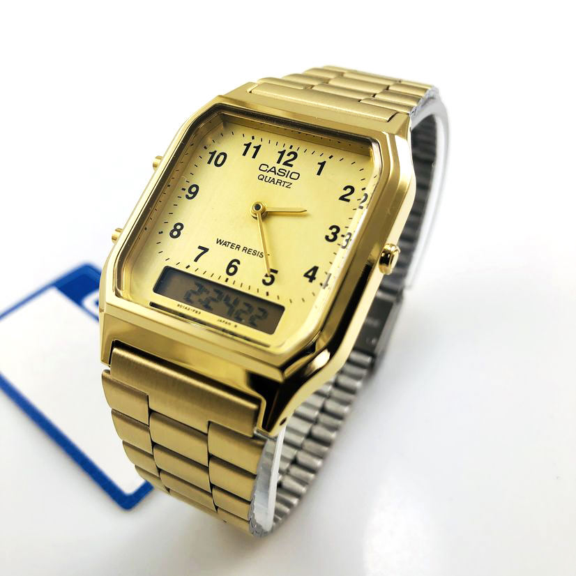 Buy Casio Youth Series Wrist Gold Strap Watch for Men - AQ-230GA-9B in Pakistan