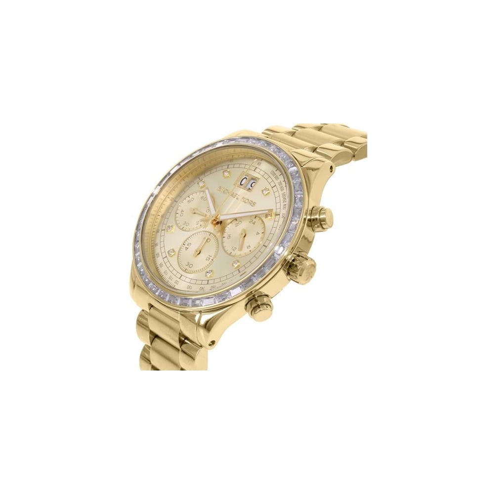 Buy Michal Kors Brinkley Gold-tone Dial Stainless Steel Chronograph Quartz Ladies Watch - Mk6187 in Pakistan