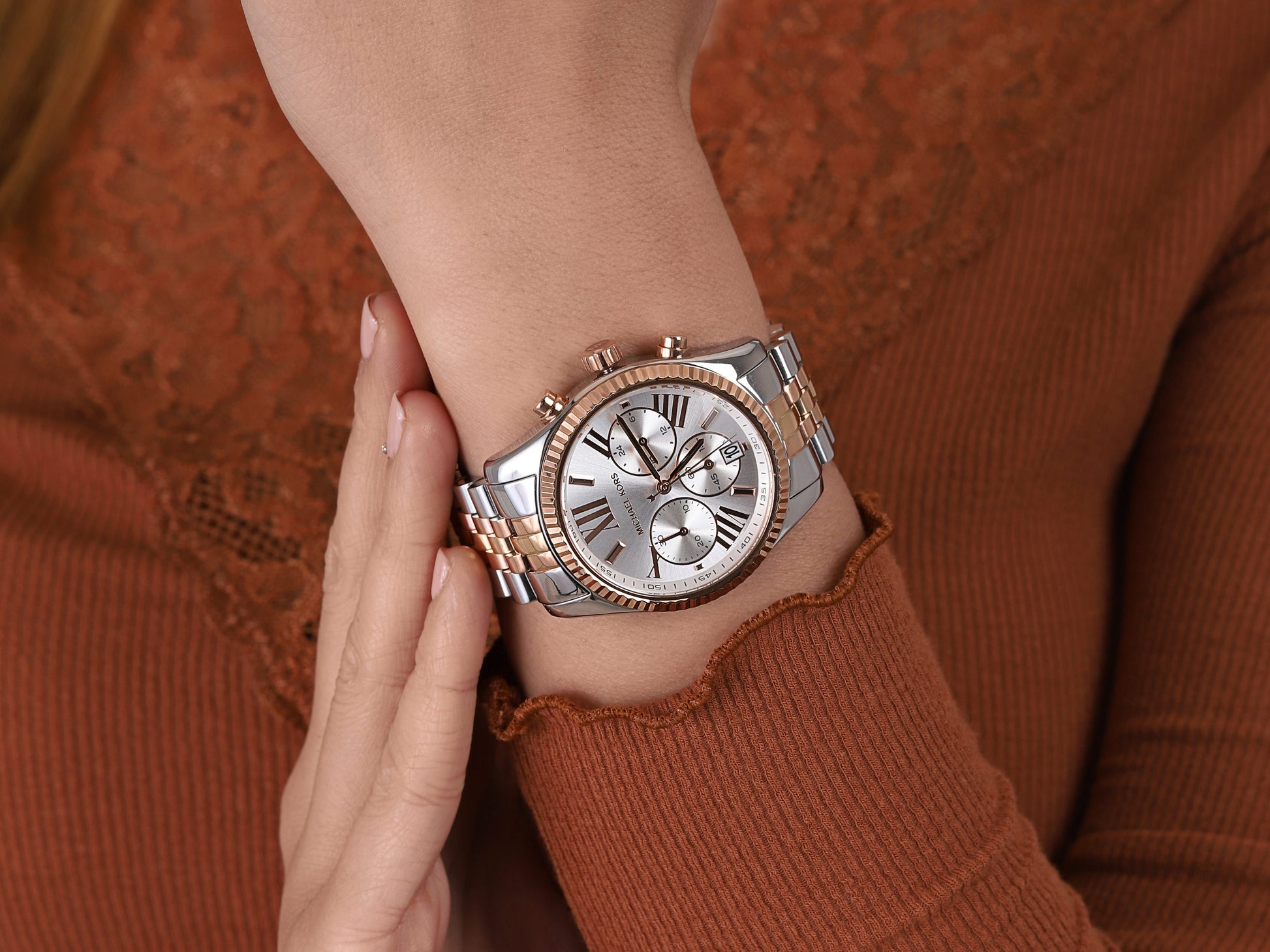 Buy Michael Kors Womens Quartz Lexington Stainless Steel Strap Silver Dial 38mm Watch - Mk5735 in Pakistan