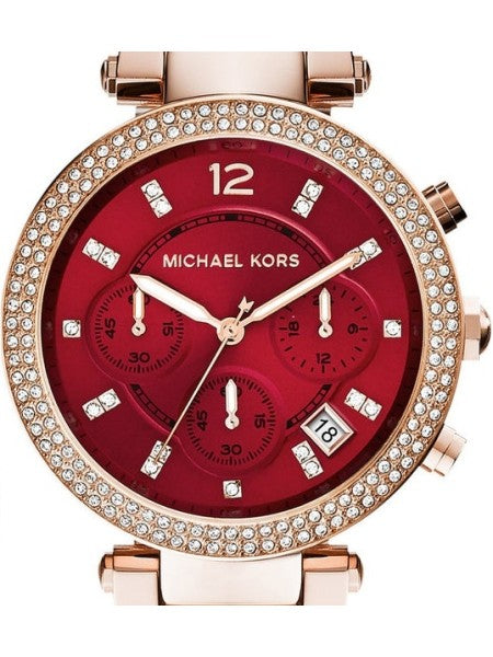 Buy Michael Kors Womens Quartz Parker Stainless Steel Red Dial 39mm Watch - Mk6106 in Pakistan