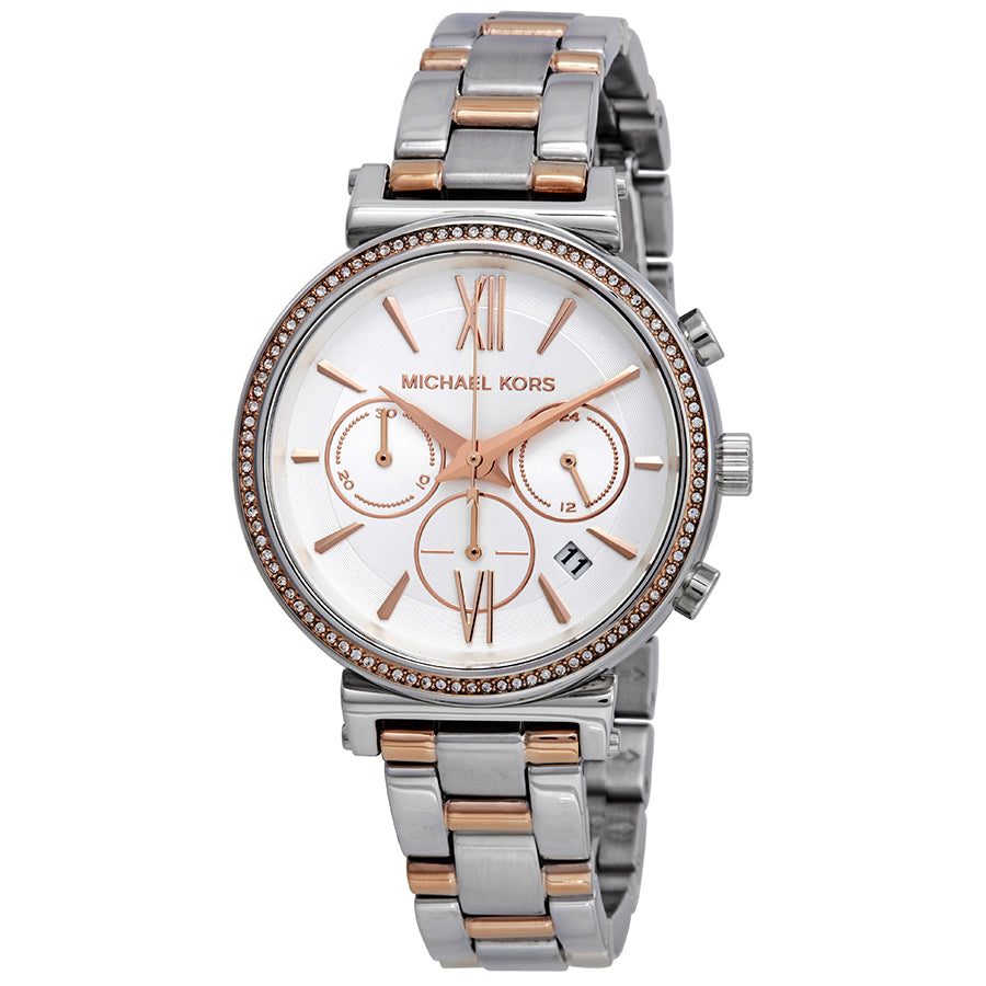 Buy Michael Kors Womens Chronograph Quartz Sofie Stainless Steel White Dial 39mm Watch - Mk6558 in Pakistan