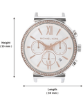 Buy Michael Kors Womens Chronograph Quartz Sofie Stainless Steel White Dial 39mm Watch - Mk6558 in Pakistan