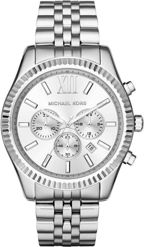 Buy Michael Kors Men’s Chronograph Quartz Stainless Steel Silver Dial 45mm Watch - MK8405 in Pakistan