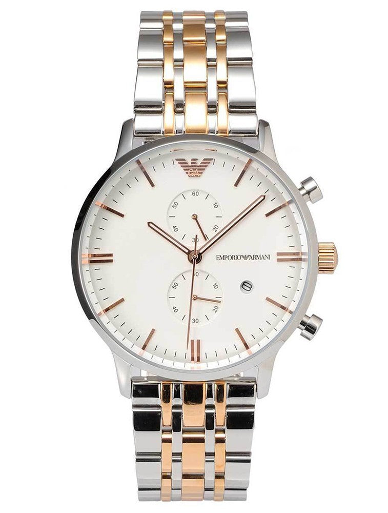 Buy Emporio Armani Men's Chronograph Quartz Stainless Steel White Dial 43mm Watch AR0399 in Pakistan