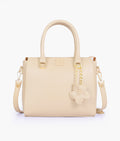 Buy Off White Handbag With Flower Charm - Old Lace in Pakistan