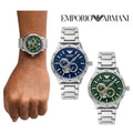 Buy Emporio Armani Men’s Automatic Silver Stainless Steel Green Dial 43mm Watch - AR60053 in Pakistan