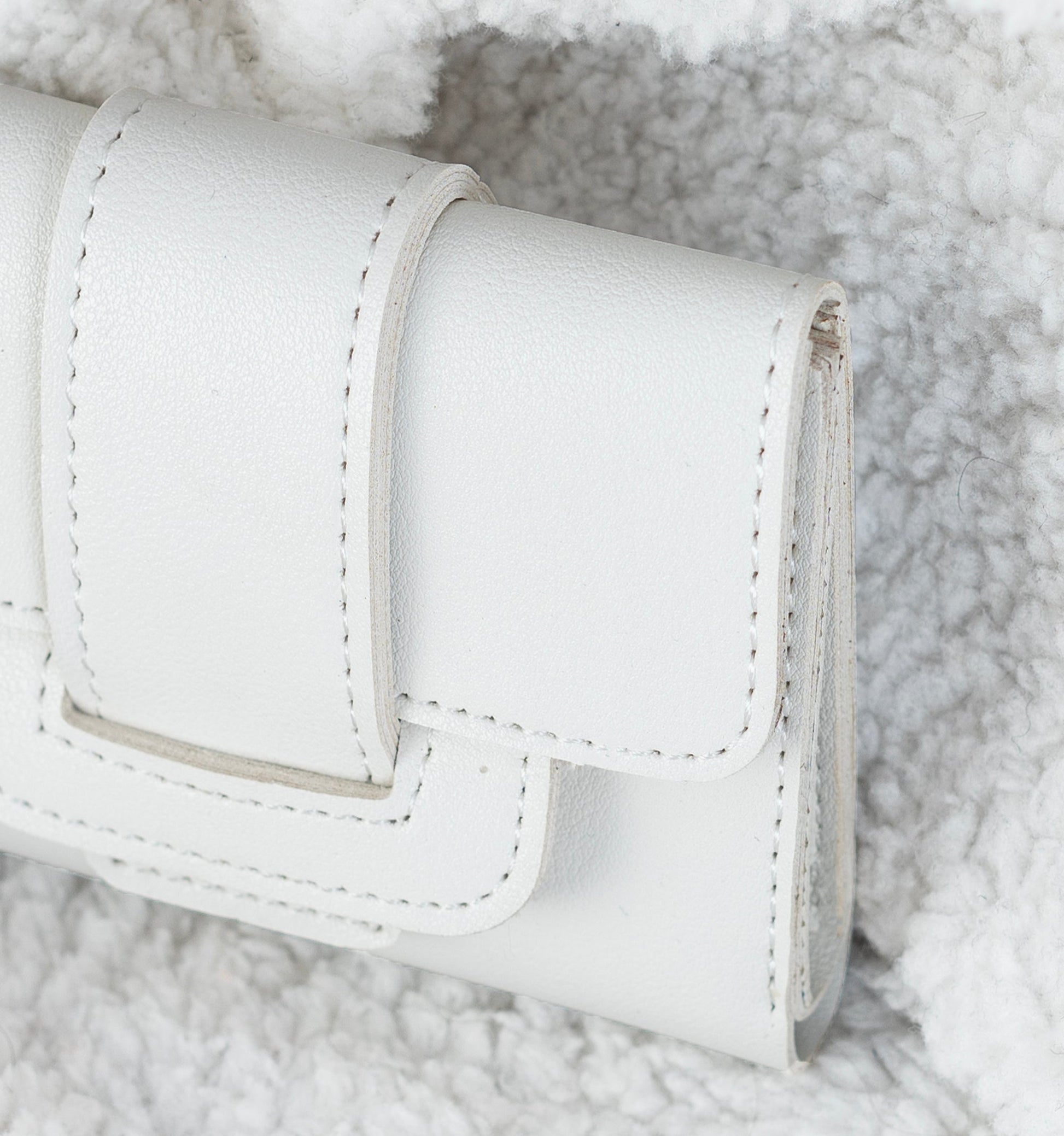 Buy Negative Apparel Textured Stitch Detail Tri-fold Wallet FD - White in Pakistan
