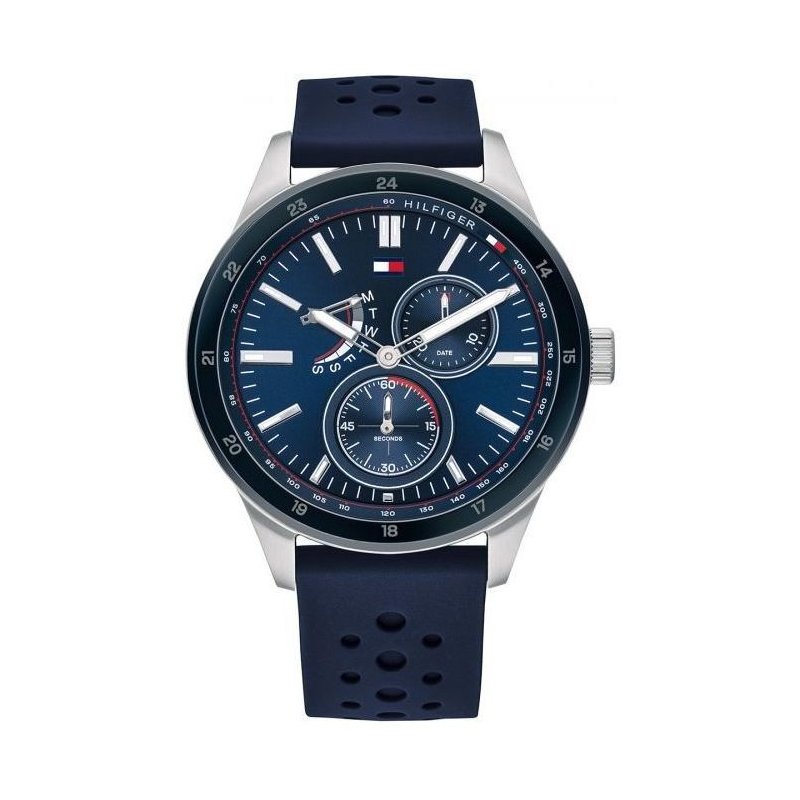 Buy Tommy Hilfiger Quartz Blue Silicone Strap Blue Dial 44mm Watch for Men - 1791635 in Pakistan