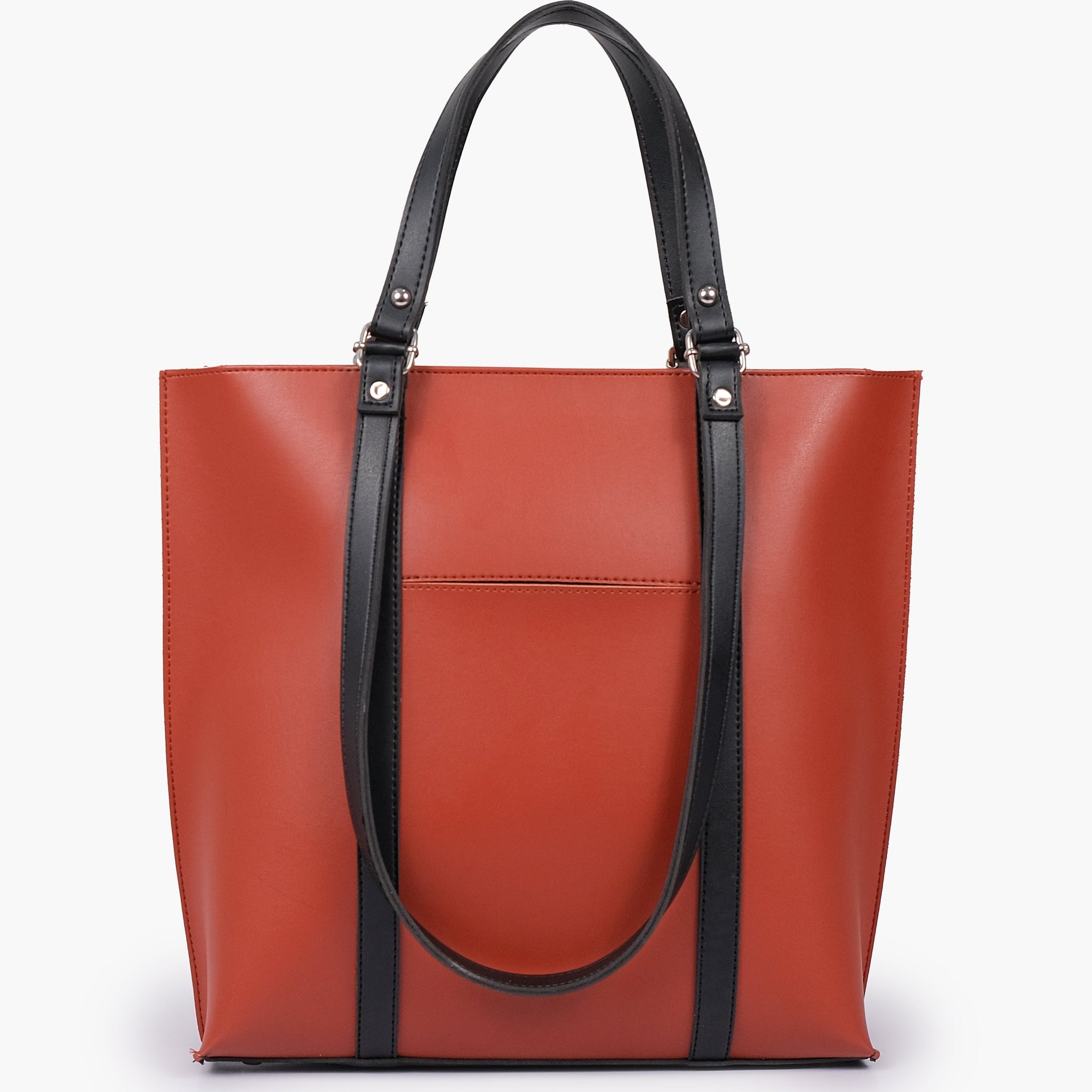 Buy Double Handle Tote Bag - Rust And Black in Pakistan