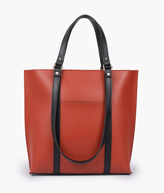 Buy Double Handle Tote Bag - Rust And Black in Pakistan