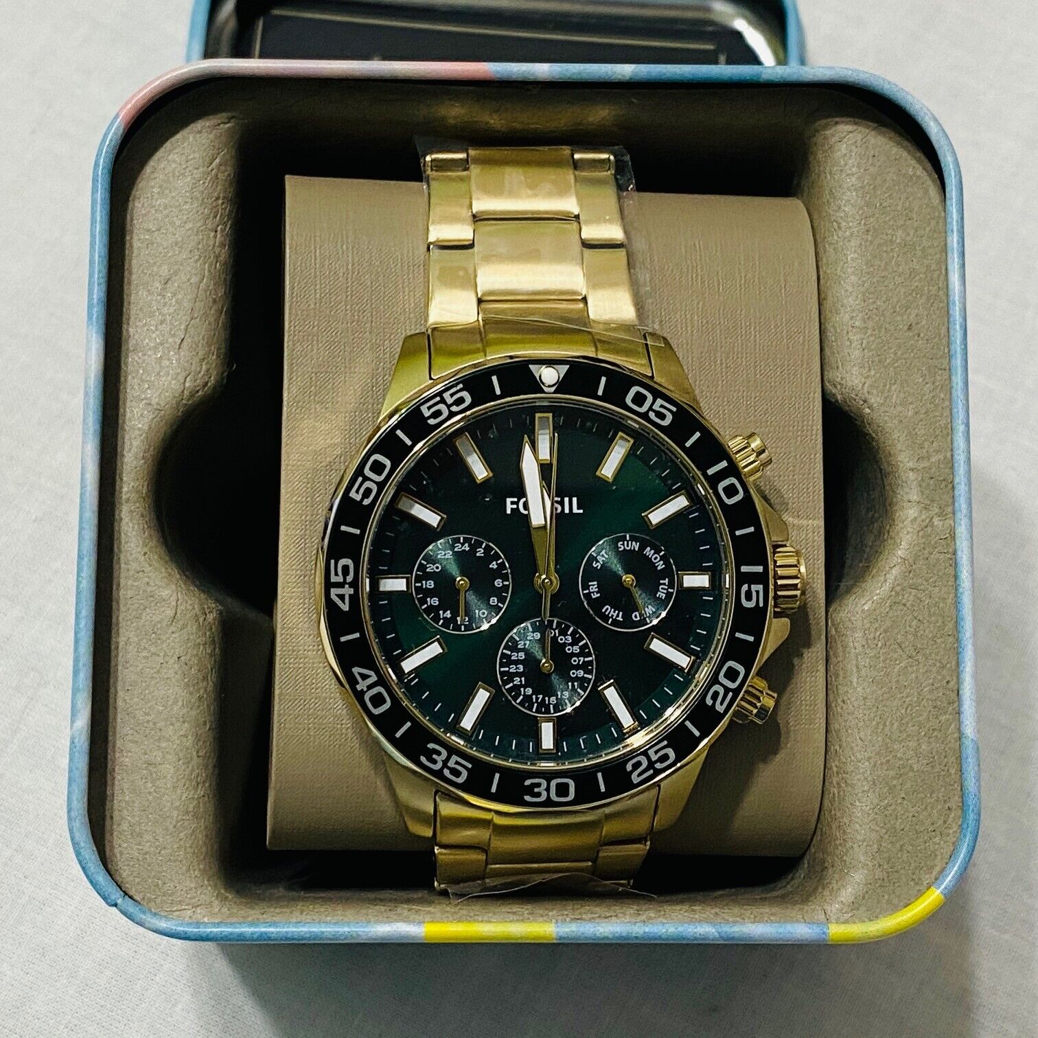 Buy Men's Chronograph Quartz Bannon Stainless Steel Green Dial 45Mm Watch in Pakistan