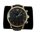 Buy Emporio Armani Chronograph Men’s Quartz Leather Strap Black Dial 46mm Watch - AR1917 in Pakistan