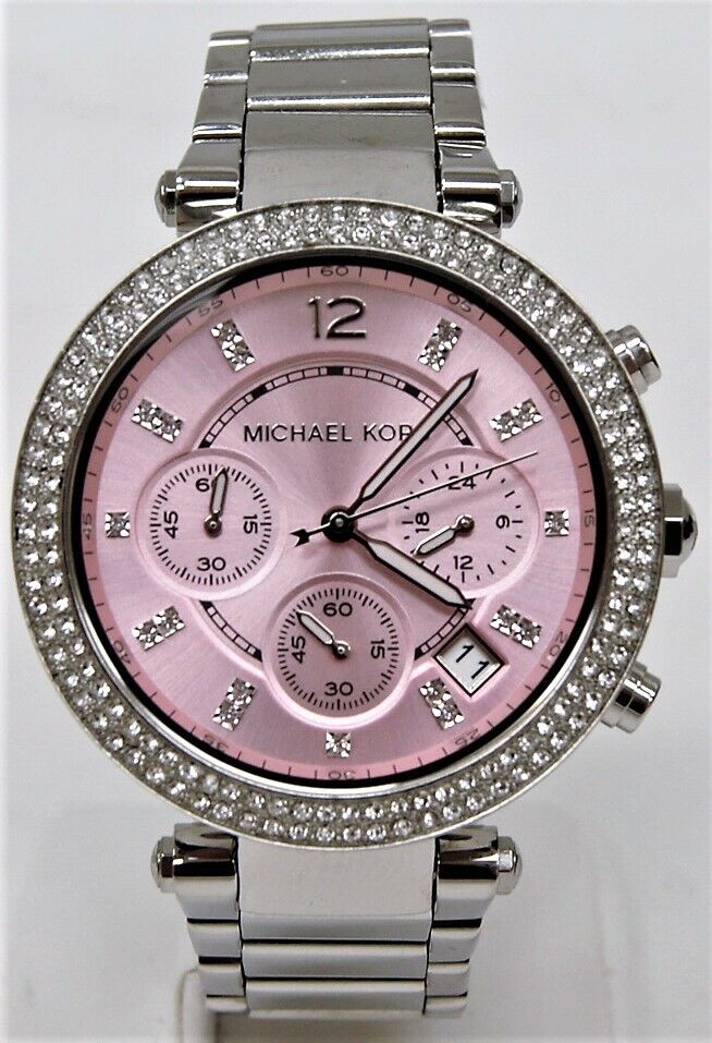 Buy Michael Kors Womens Quartz Parker Silver Stainless Steel Pink Dial 39mm Watch - Mk6105 in Pakistan