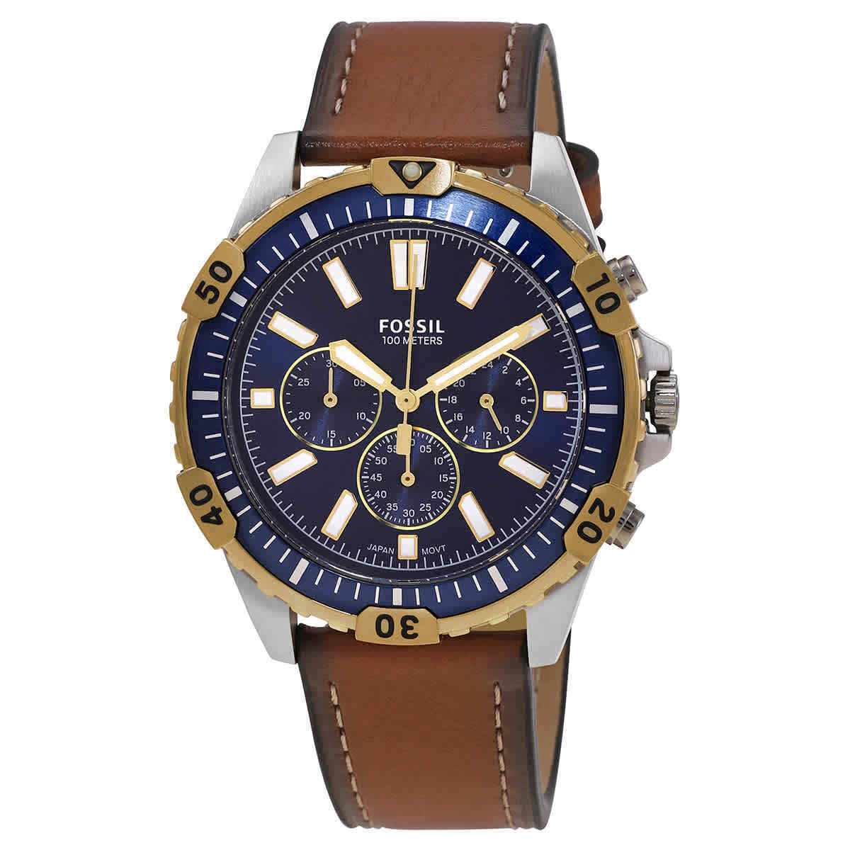 Buy Fossil Men's Chronograph Quartz Leather Strap Blue Dial 44mm Watch FS5625 in Pakistan