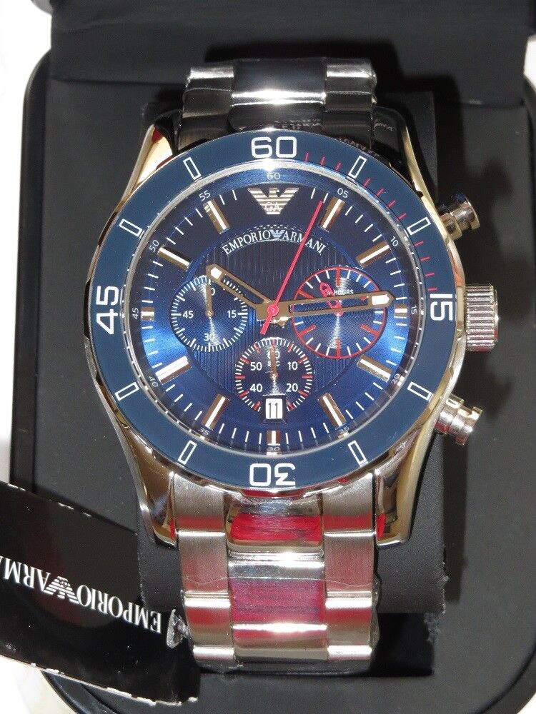 Buy Emporio Armani Men’s Chronograph Stainless Steel Blue Dial 45mm Watch - AR5933 in Pakistan