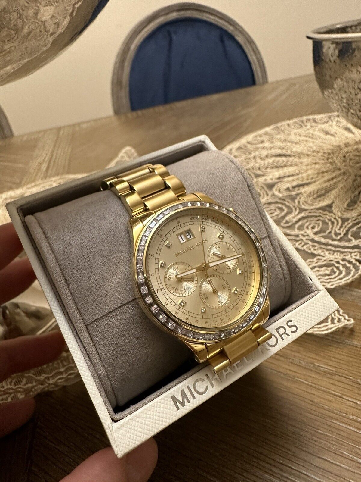 Buy Michal Kors Brinkley Gold-tone Dial Stainless Steel Chronograph Quartz Ladies Watch - Mk6187 in Pakistan