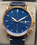 Buy The Commuter Chronograph Blue Dial Navy Leather Watch For Men in Pakistan