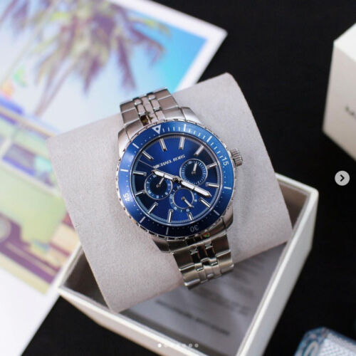 Buy Michael Kors Mens Cunninghum Multifunction Stainless Steel Blue Dial 44mm Watch - Mk7153 in Pakistan