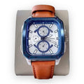 Buy Multifunction Brown Leather Strap Silver Dial Men's Watch in Pakistan