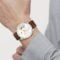 Buy Tommy Hilfiger Mens Quartz Brown Leather Strap White Dial 42mm Watch - 1710360 in Pakistan