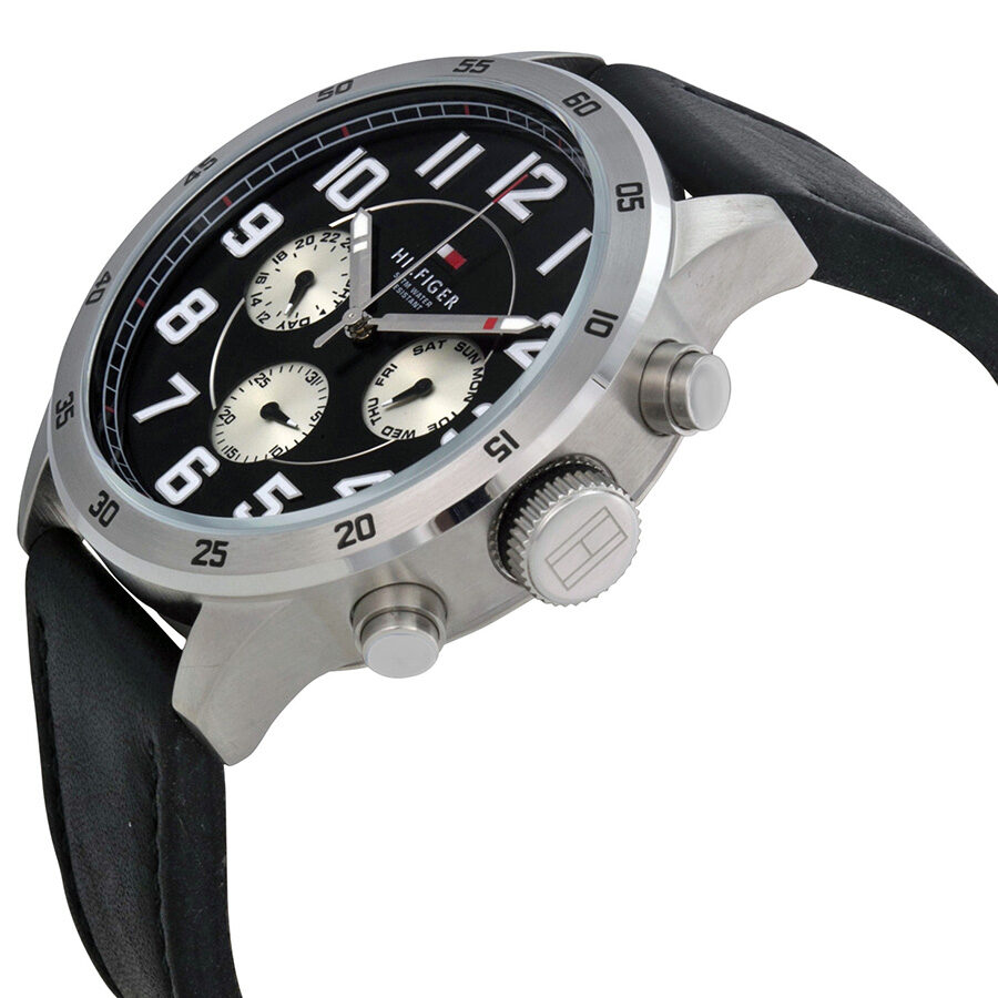 Buy Tommy Hilfiger Quartz Leather Strap Black Dial 46mm Watch for Men - 1791050 in Pakistan