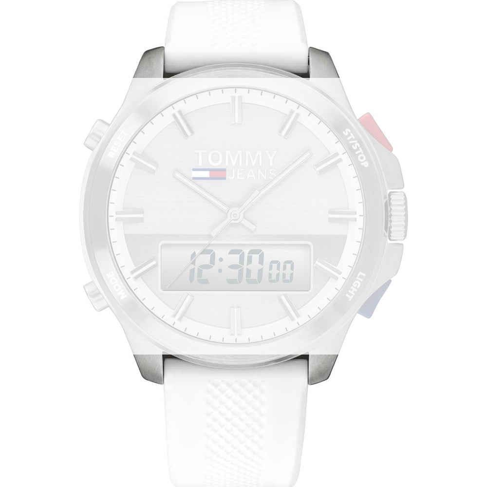 Buy Tommy Hilfiger Mens Quartz Silicone Strap Silver Dial 46mm Watch - 1791764 in Pakistan